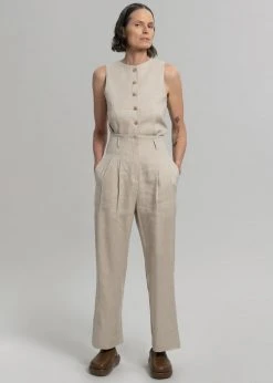 The Frankie Shop CLOTHING Maria Linen Pants - Beige