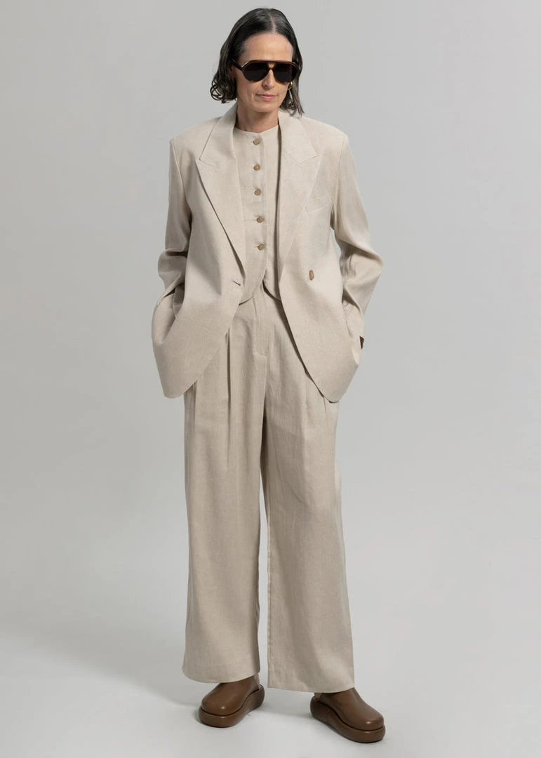 The Frankie Shop Maria Linen Vest - Beige CLOTHING 5 The Frankie Shop Maria Linen Vest - Beige CLOTHING