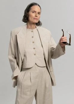 The Frankie Shop Maria Linen Vest - Beige CLOTHING 18 The Frankie Shop Maria Linen Vest - Beige CLOTHING