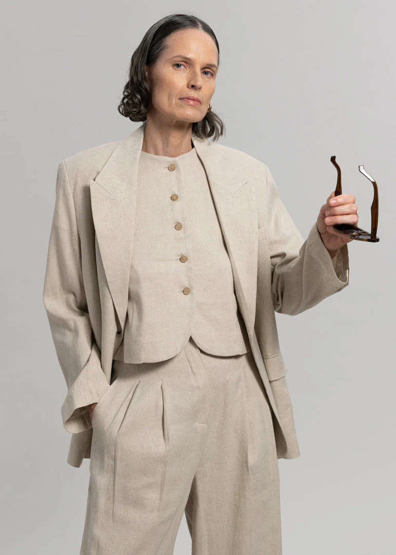 The Frankie Shop Maria Linen Vest - Beige CLOTHING 6 The Frankie Shop Maria Linen Vest - Beige CLOTHING