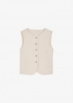 The Frankie Shop Maria Linen Vest - Beige CLOTHING 23 The Frankie Shop Maria Linen Vest - Beige CLOTHING