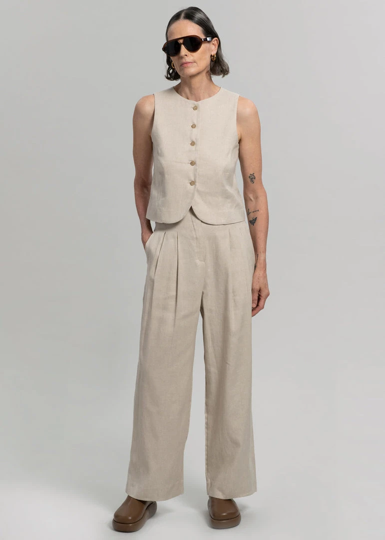 The Frankie Shop Maria Linen Vest - Beige CLOTHING 12 The Frankie Shop Maria Linen Vest - Beige CLOTHING