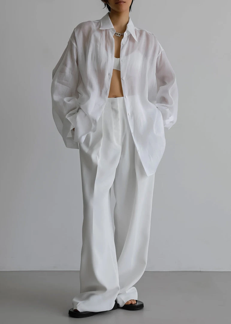 The Frankie Shop Marlow Oversized Linen Shirt - White 7 The Frankie Shop Marlow Oversized Linen Shirt - White