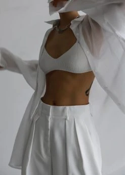 The Frankie Shop Marlow Oversized Linen Shirt - White 13 The Frankie Shop Marlow Oversized Linen Shirt - White