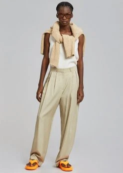 The Frankie Shop CLOTHING Marte Pleated Pants - Sand