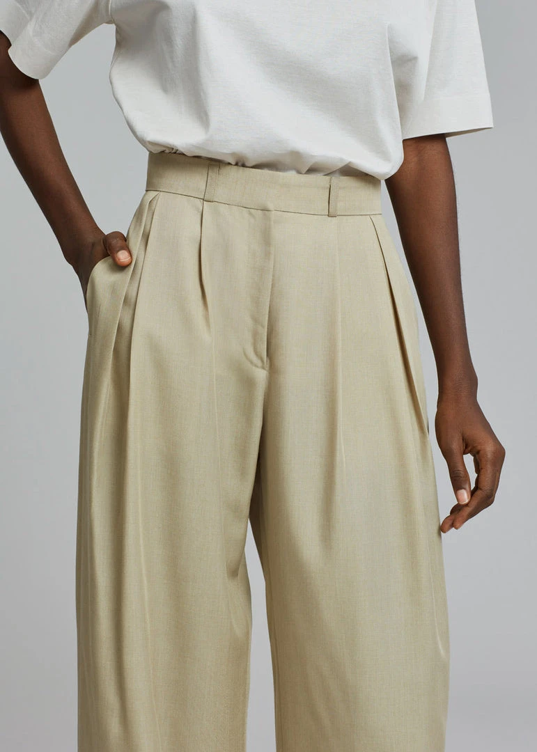 The Frankie Shop CLOTHING Marte Pleated Pants - Sand 3 The Frankie Shop CLOTHING Marte Pleated Pants - Sand