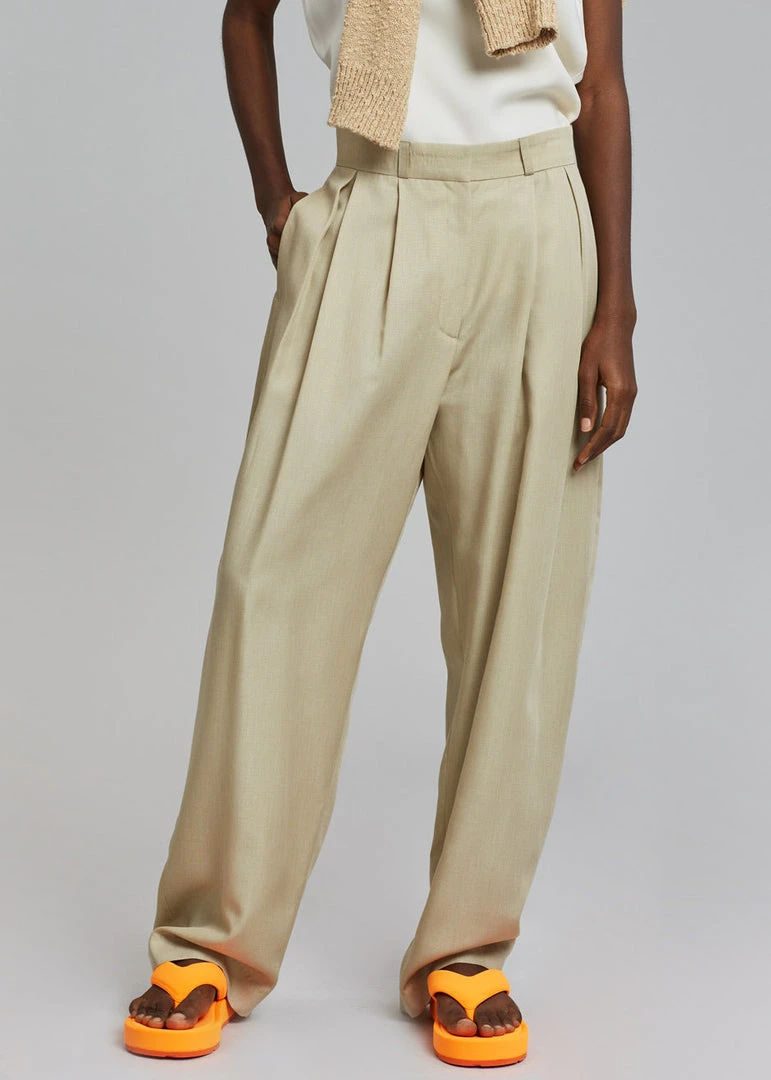 The Frankie Shop CLOTHING Marte Pleated Pants - Sand 5 The Frankie Shop CLOTHING Marte Pleated Pants - Sand