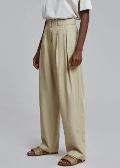 The Frankie Shop CLOTHING Marte Pleated Pants - Sand 15 The Frankie Shop CLOTHING Marte Pleated Pants - Sand