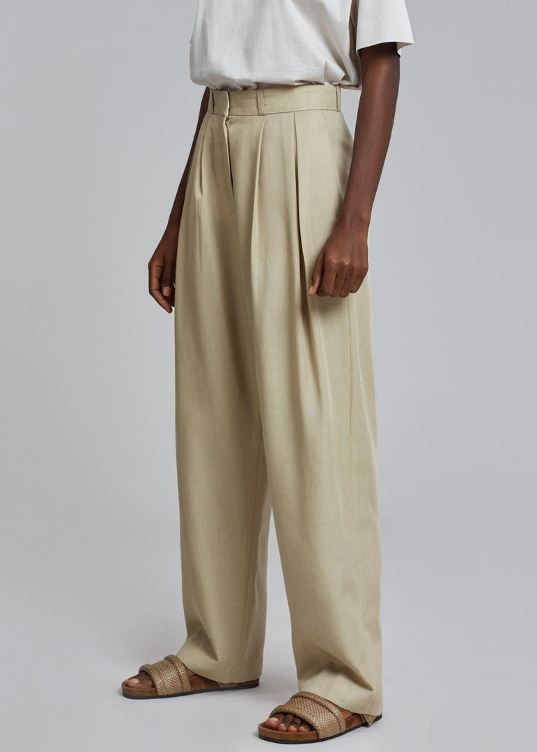The Frankie Shop CLOTHING Marte Pleated Pants - Sand 7 The Frankie Shop CLOTHING Marte Pleated Pants - Sand