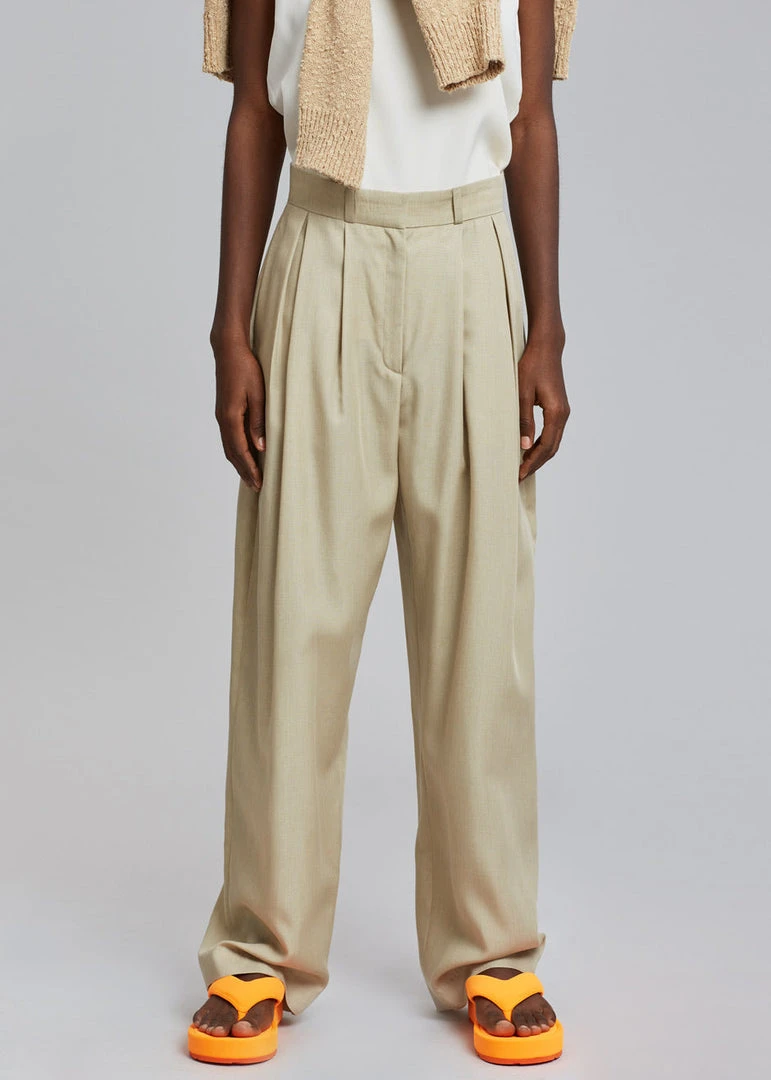 The Frankie Shop CLOTHING Marte Pleated Pants - Sand 2 The Frankie Shop CLOTHING Marte Pleated Pants - Sand