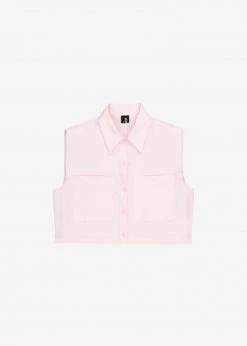 The Frankie Shop Marylin Padded Cropped Shirt - Pink