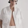 CLOTHING MATIN Short Sleeve Pocket Shirt - White