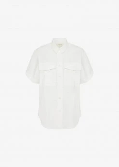CLOTHING MATIN Short Sleeve Pocket Shirt - White