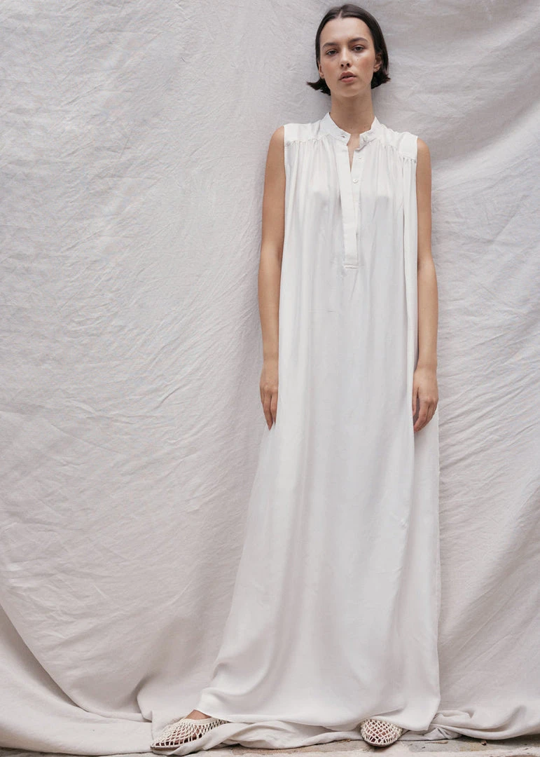 MATIN Sleeveless Button-up Dress - Off White CLOTHING 1 MATIN Sleeveless Button-up Dress - Off White CLOTHING