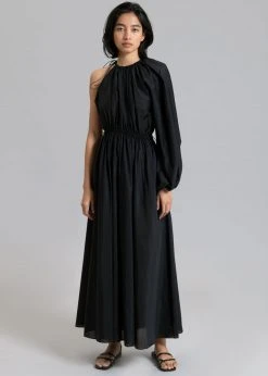 CLOTHING Matteau Asymmetric One Shoulder Dress - Black