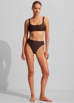 CLOTHING Matteau Nineties High Waist Bikini Brief - Carob