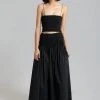 Matteau Shirred Tie Skirt - Black
