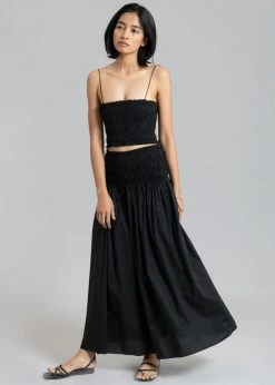 Matteau Shirred Tie Skirt - Black