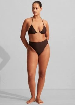 Matteau String Triangle Bikini Top - Carob CLOTHING
