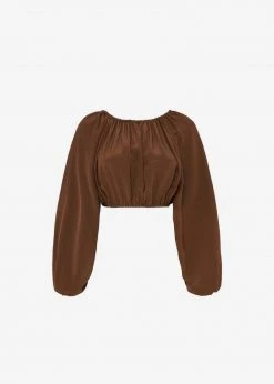 Matteau Voluminous Cropped Blouse - Pecan 9 Matteau Voluminous Cropped Blouse - Pecan