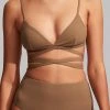 Matteau Wrap Triangle Bikini Top- Cinnamon Crinkle
