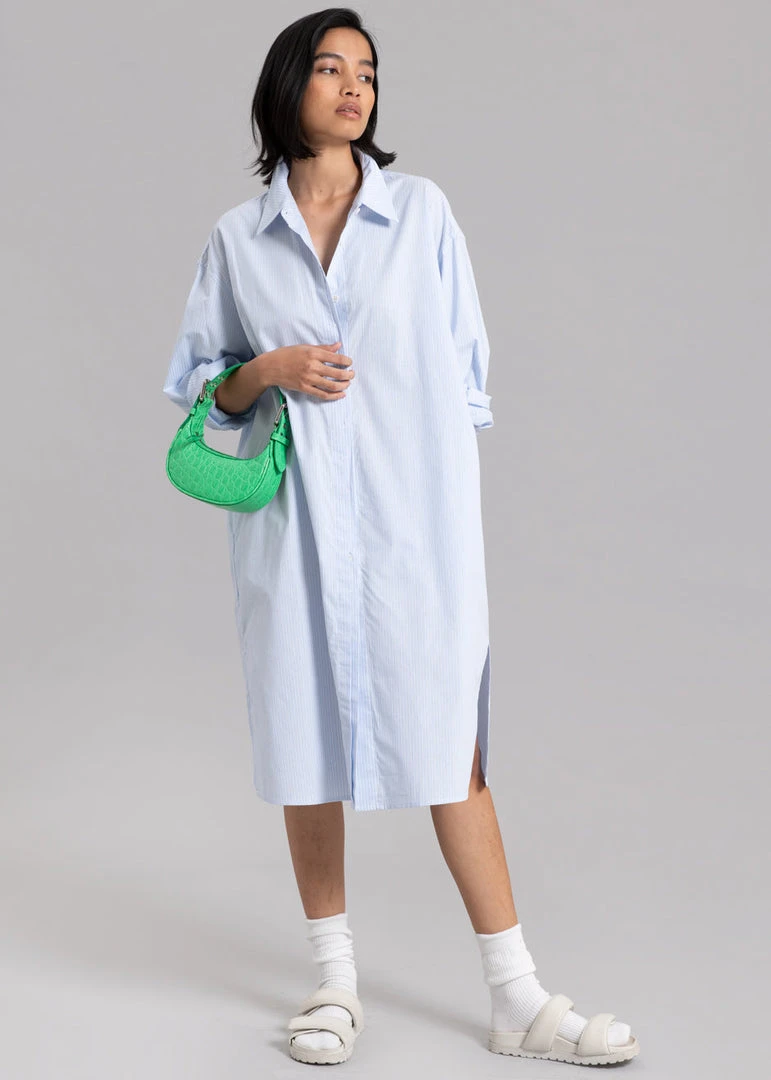 The Frankie Shop Mav Shirt Dress - Blue Stripe 3 The Frankie Shop Mav Shirt Dress - Blue Stripe