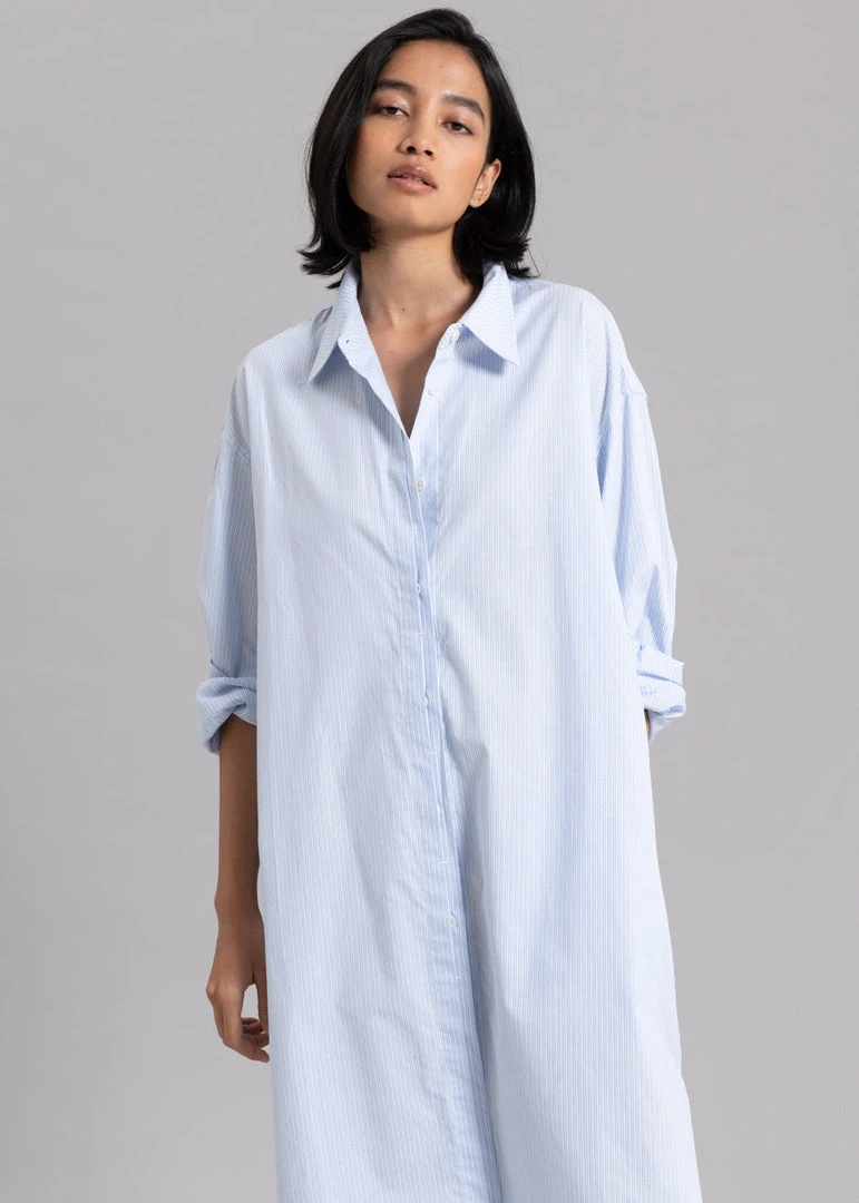 The Frankie Shop Mav Shirt Dress - Blue Stripe 2 The Frankie Shop Mav Shirt Dress - Blue Stripe