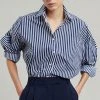 The Frankie Shop Melody Organic Cotton Shirt - Navy Stripe