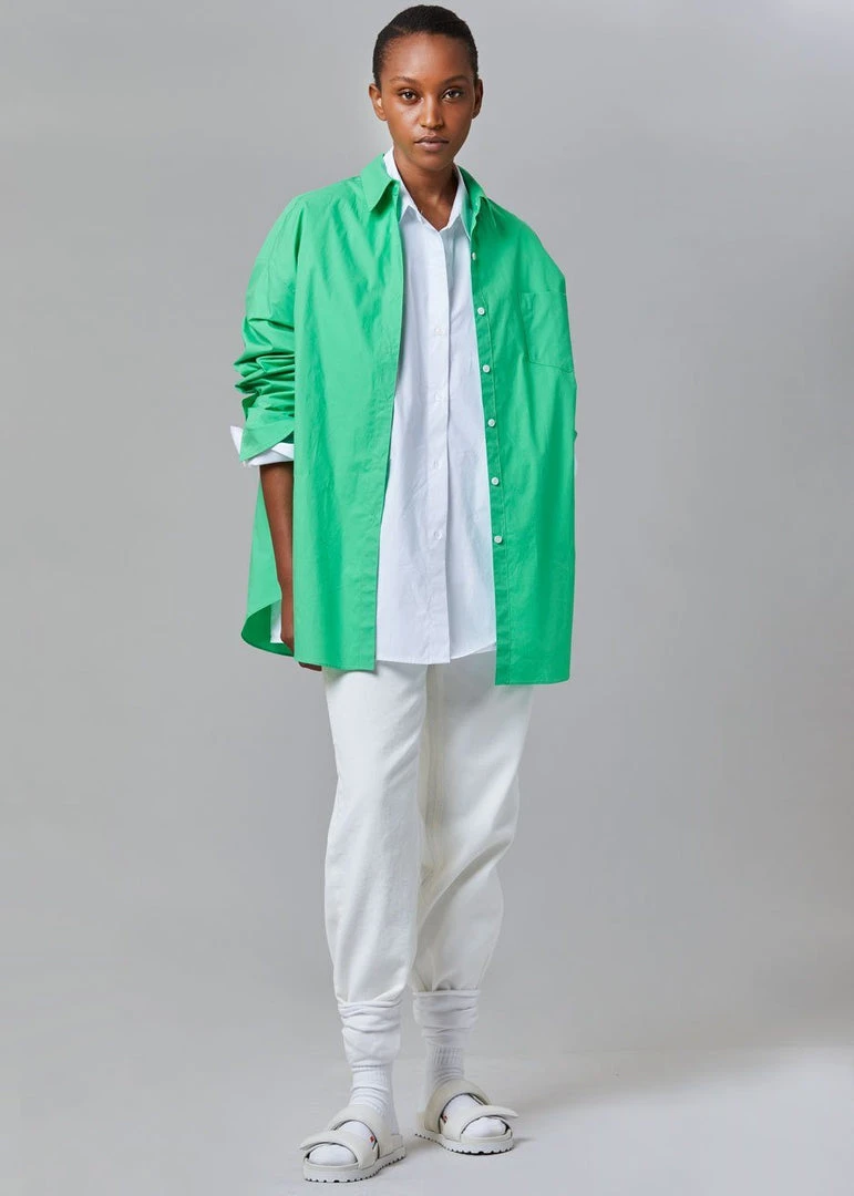 The Frankie Shop Melody Oversized Cotton Shirt - Island Green 4 The Frankie Shop Melody Oversized Cotton Shirt - Island Green