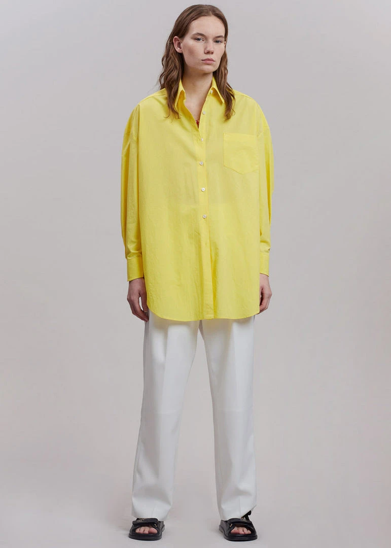 The Frankie Shop CLOTHING Melody Oversized Shirt - Blazing Yellow 2 The Frankie Shop CLOTHING Melody Oversized Shirt - Blazing Yellow