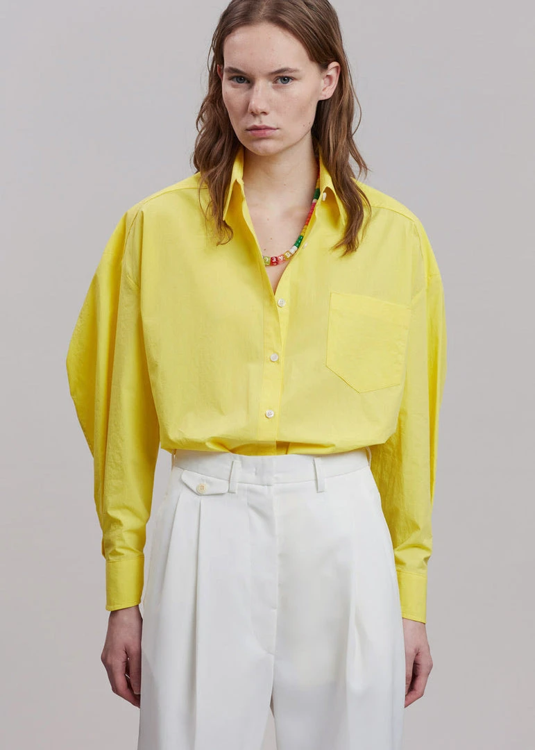 The Frankie Shop CLOTHING Melody Oversized Shirt - Blazing Yellow 1 The Frankie Shop CLOTHING Melody Oversized Shirt - Blazing Yellow