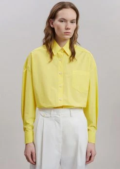 The Frankie Shop CLOTHING Melody Oversized Shirt - Blazing Yellow 10 The Frankie Shop CLOTHING Melody Oversized Shirt - Blazing Yellow