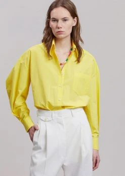 The Frankie Shop CLOTHING Melody Oversized Shirt - Blazing Yellow 8 The Frankie Shop CLOTHING Melody Oversized Shirt - Blazing Yellow