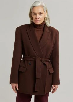 Concert Mila Belted Jacket - Dark Espresso