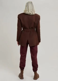 Concert Mila Belted Jacket - Dark Espresso