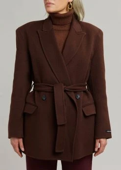 Concert Mila Belted Jacket - Dark Espresso