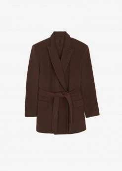 Concert Mila Belted Jacket - Dark Espresso