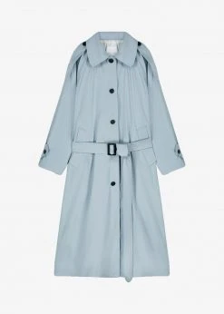 The Frankie Shop CLOTHING Millie Trench Coat - Pale Blue