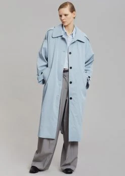 The Frankie Shop CLOTHING Millie Trench Coat - Pale Blue