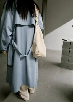 The Frankie Shop CLOTHING Millie Trench Coat - Pale Blue