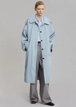 The Frankie Shop CLOTHING Millie Trench Coat - Pale Blue