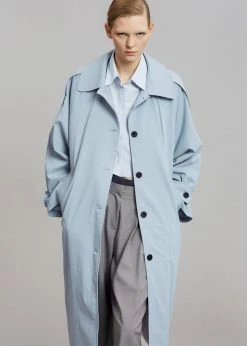 The Frankie Shop CLOTHING Millie Trench Coat - Pale Blue