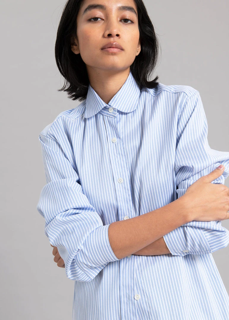 The Frankie Shop Mina Shirt - Blue Stripe 3 The Frankie Shop Mina Shirt - Blue Stripe