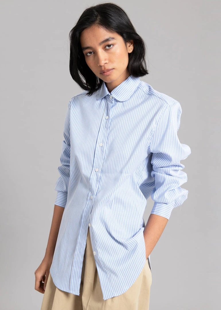 The Frankie Shop Mina Shirt - Blue Stripe 1 The Frankie Shop Mina Shirt - Blue Stripe