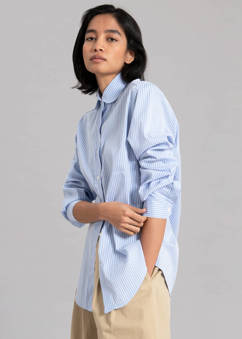 The Frankie Shop Mina Shirt - Blue Stripe 6 The Frankie Shop Mina Shirt - Blue Stripe