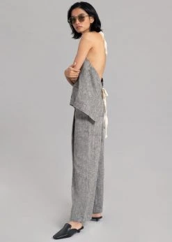 Black Fuchsia Mirl Backless Vest - Grey Melange 22 Black Fuchsia Mirl Backless Vest - Grey Melange