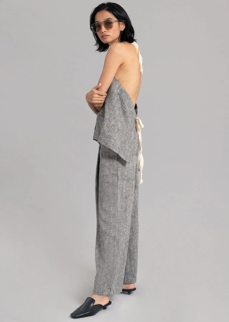 Black Fuchsia Mirl Backless Vest - Grey Melange 11 Black Fuchsia Mirl Backless Vest - Grey Melange