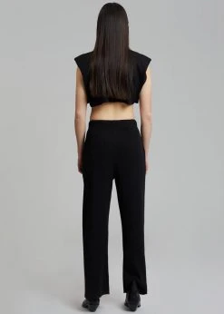 Another J Nanie Honeycomb Cropped Tee - Black CLOTHING