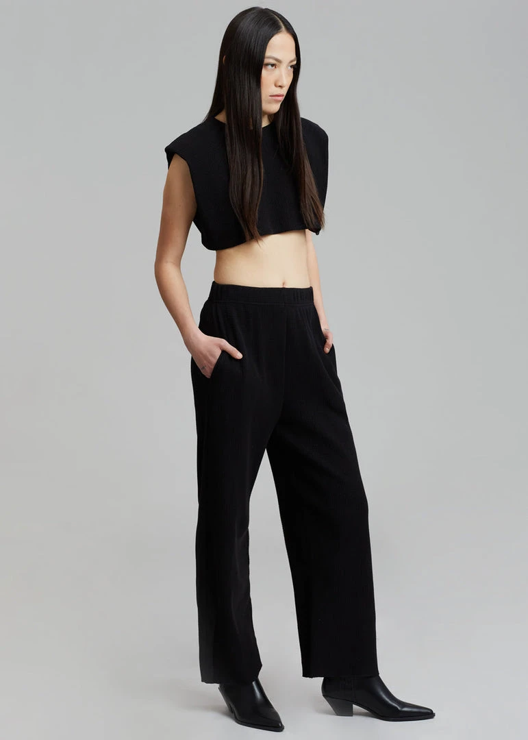 Another J Nanie Honeycomb Sweatpants - Black 6 Another J Nanie Honeycomb Sweatpants - Black
