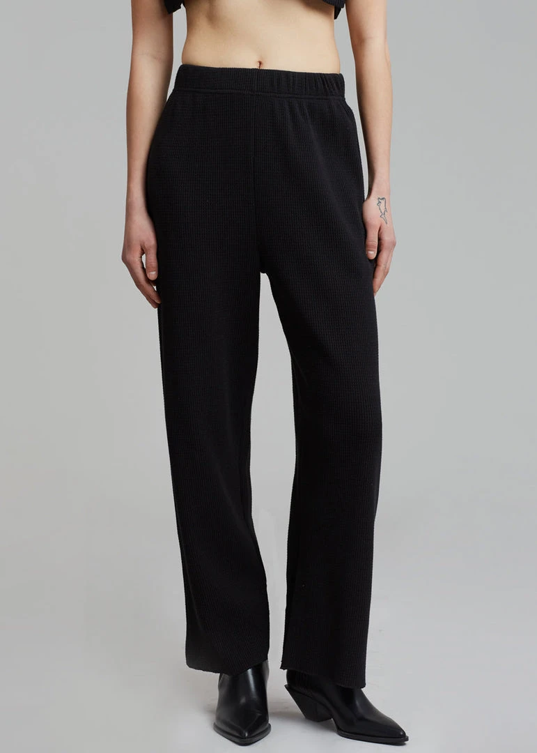 Another J Nanie Honeycomb Sweatpants - Black 2 Another J Nanie Honeycomb Sweatpants - Black